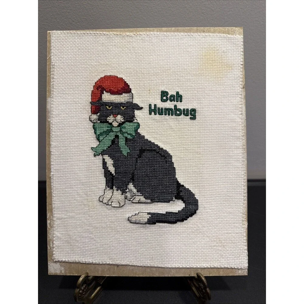 Designs for the Needle Counted Cross Stitch Kit Bah Humbug #226-0112 5”x7” Done